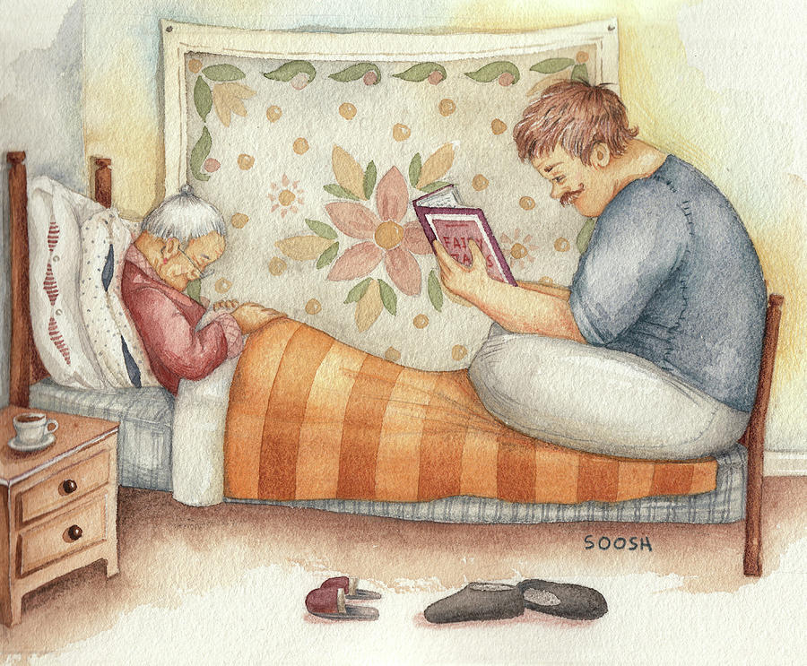 Bedtime story for Mama Drawing by Soosh
