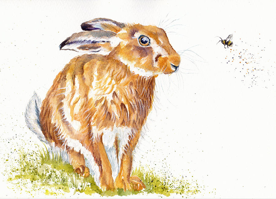 Nature Painting - Bee A Hare by Debra Hall