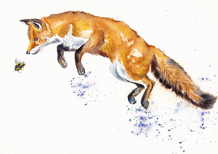Bee Adventurous - Red Fox Painting by Debra Hall