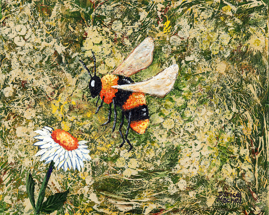 Bee and Flower Painting by Darice Machel McGuire