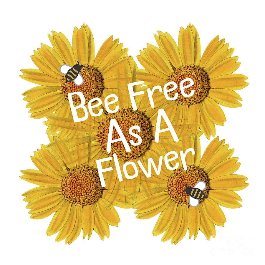 Bee Free As A Flower Mixed Media by Tina LeCour