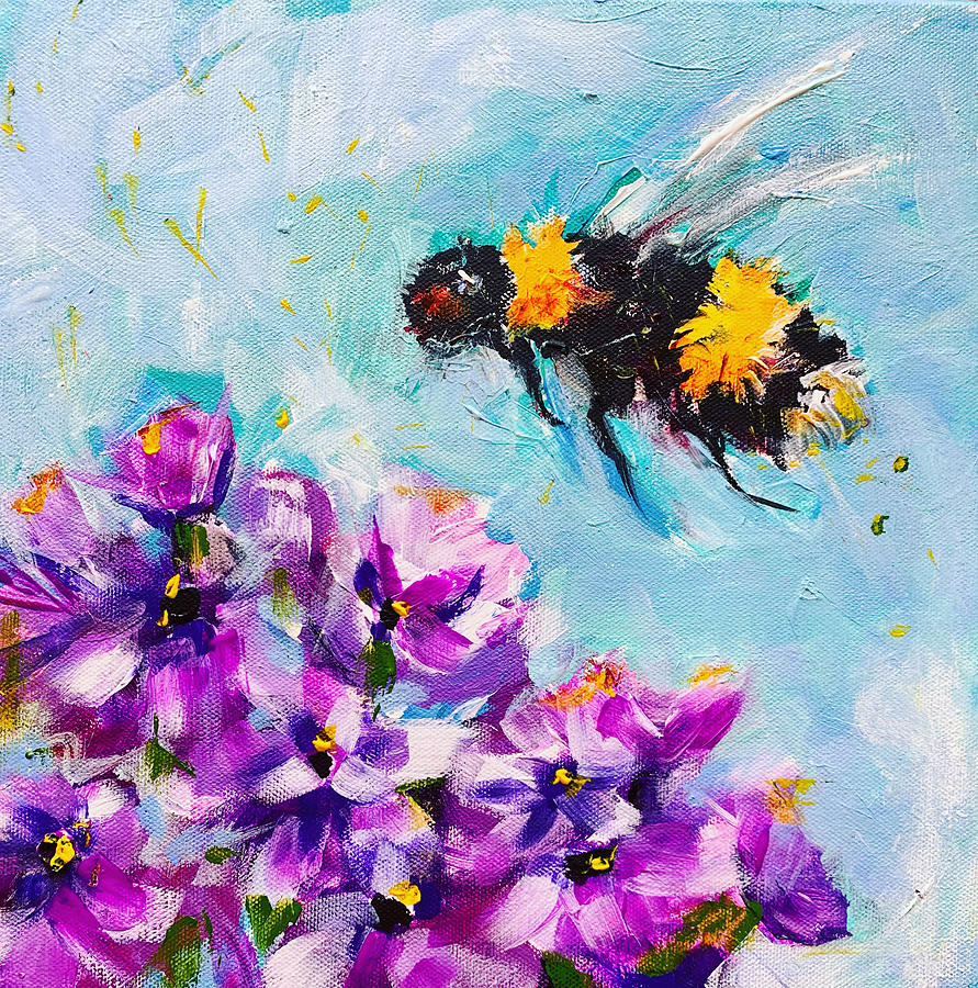 Bee Happy Painting by Bonny Butler
