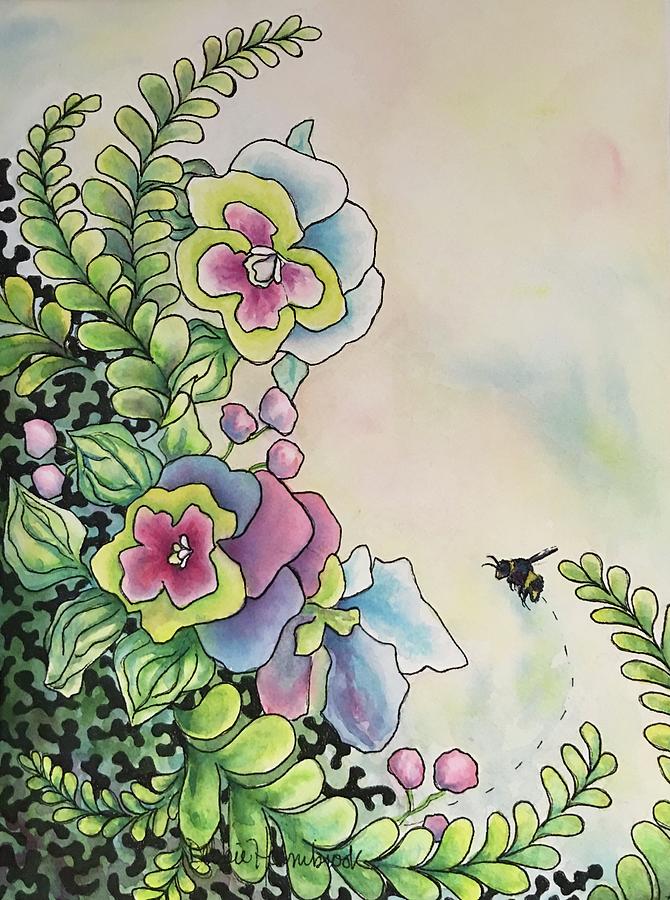 Bee happy Painting by Debbie Hornibrook