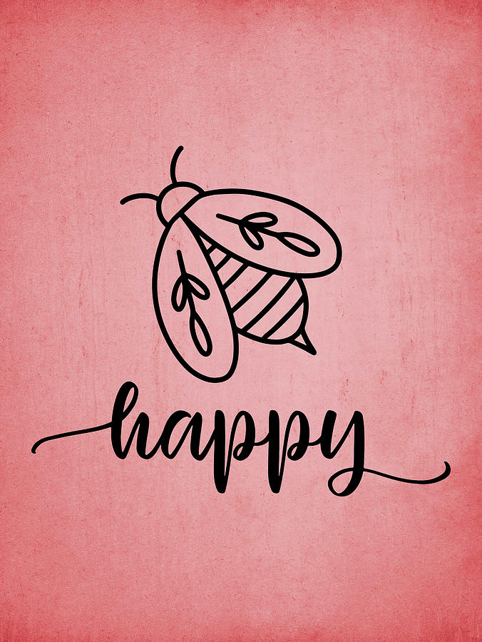 Abstract Digital Art - Bee Happy by Ink Well
