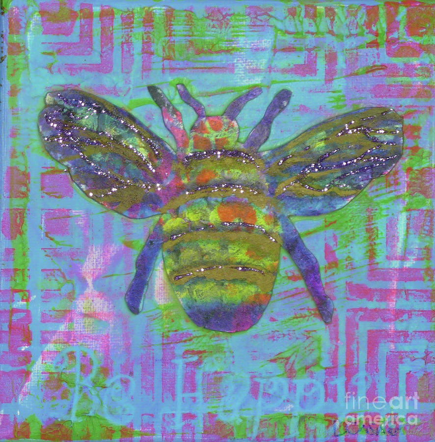 Bee Happy Painting by Lisa Crisman