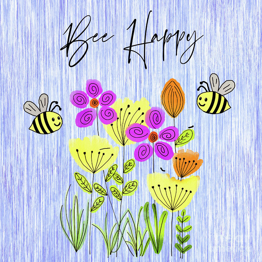 Bee Happy Painting by Tina LeCour