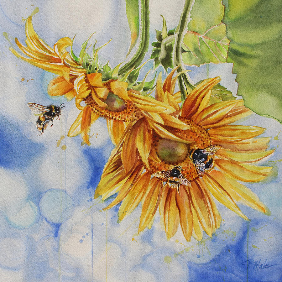Bee Happy Painting by Tracy Male
