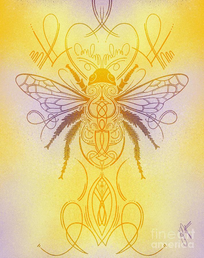 Nature Digital Art - Bee Medicine by Jen Allyson