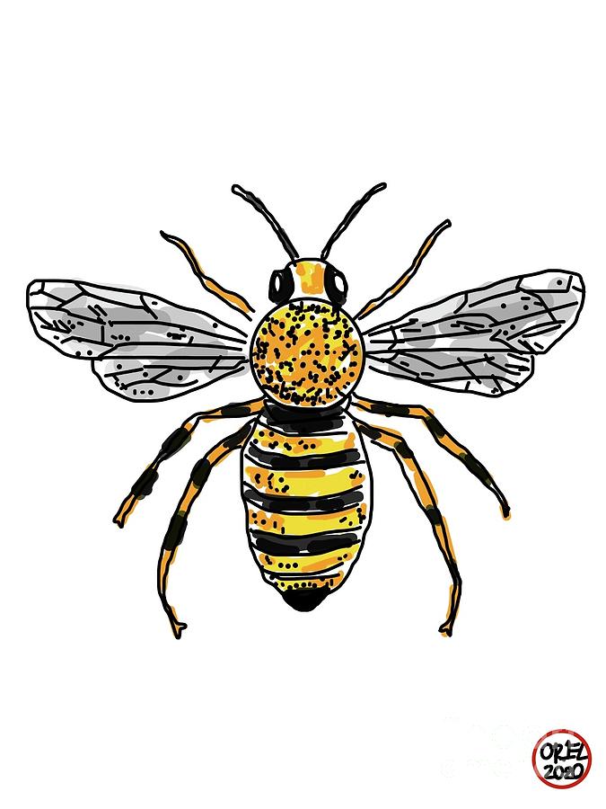 Bee Painting by Oriel Ceballos