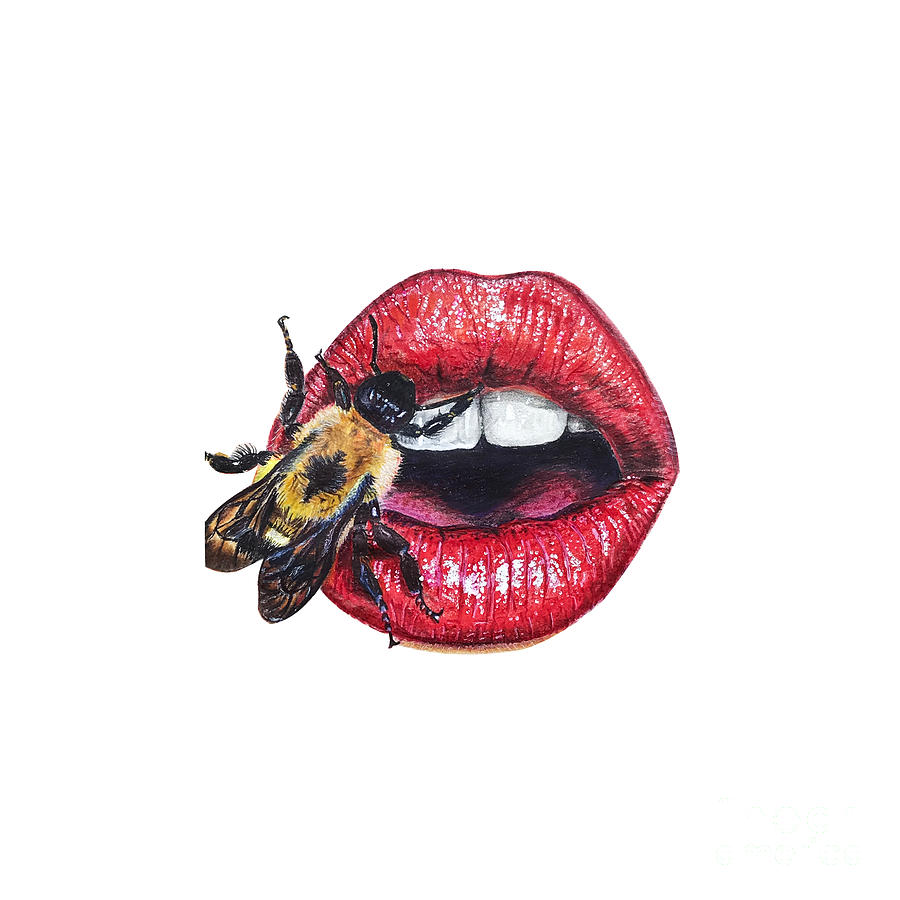 Bee Sting Lips Drawing By Karin Aznavourian Pixels