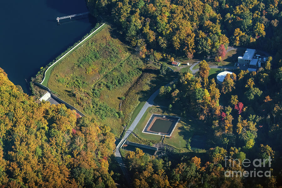 Bee Tree Reservoir in Swannanoa, North Carolina Aerial View Photograph ...