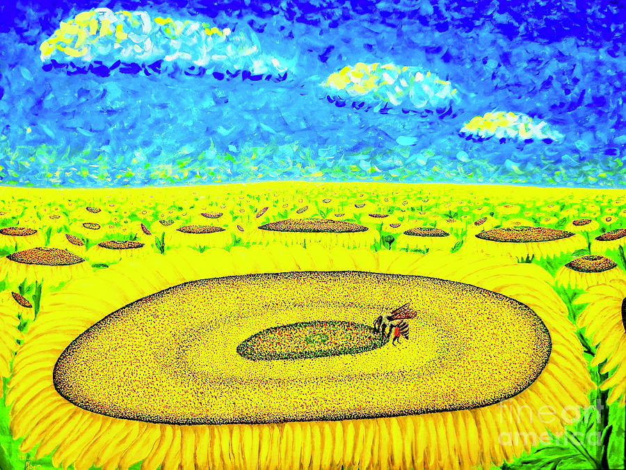 Bee Painting by Viktor Lazarev