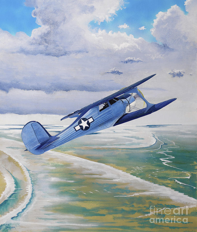 Beechcraft Model 17 Staggerwing Painting by Steve Ferguson