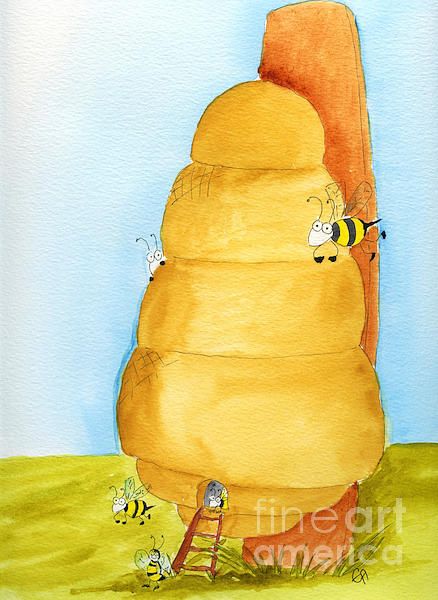 Beehive Painting by Eva Ason