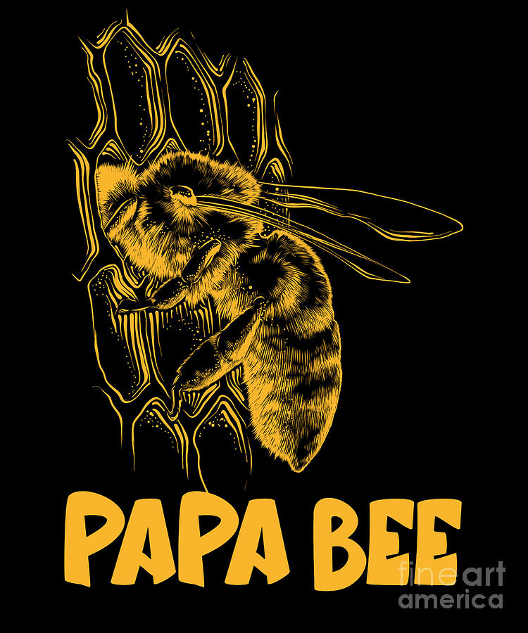 Beekeeper Digital Art - Beekeeper Gift Papa Bee by RaphaelArtDesign