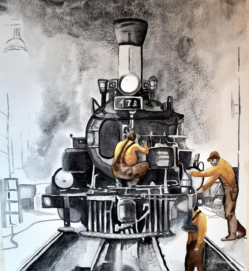 Beeline to the Rails Painting by Gerald Carpenter