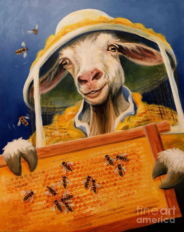 Beelly Goat Painting by Pat Burns