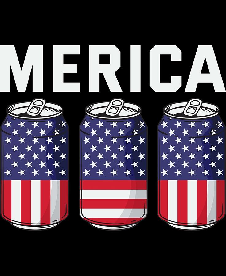 Beer American Flag Merica USA Drinking Poster Digital Art by Kailani Smith