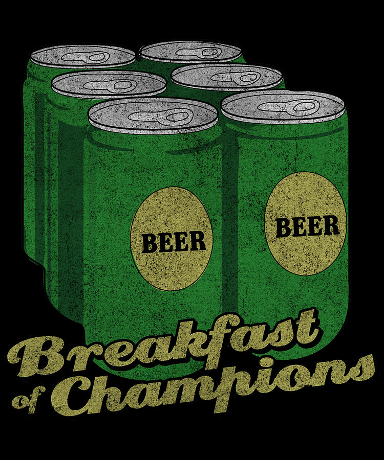 Beer Breakfast of Champions Retro Digital Art by Flippin Sweet Gear