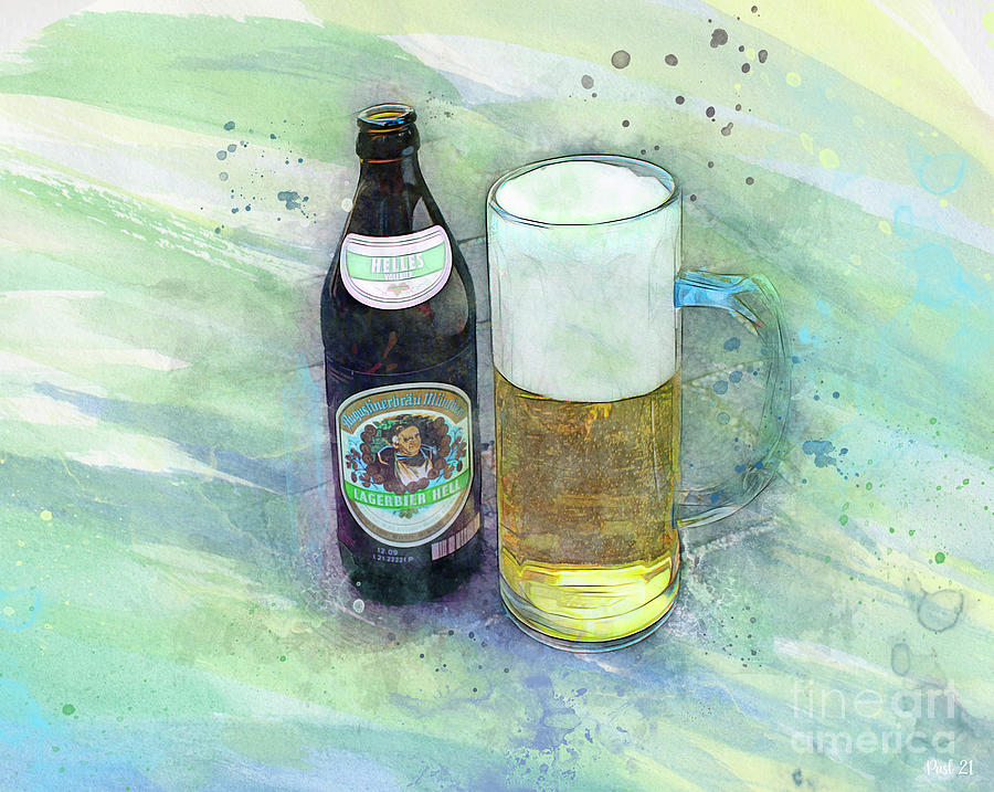 Beer from Munich Digital Art by Jutta Maria Pusl