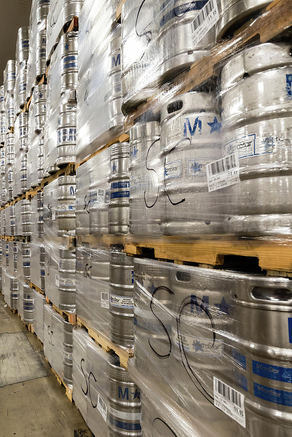 Beer Kegs On Pallets Photograph