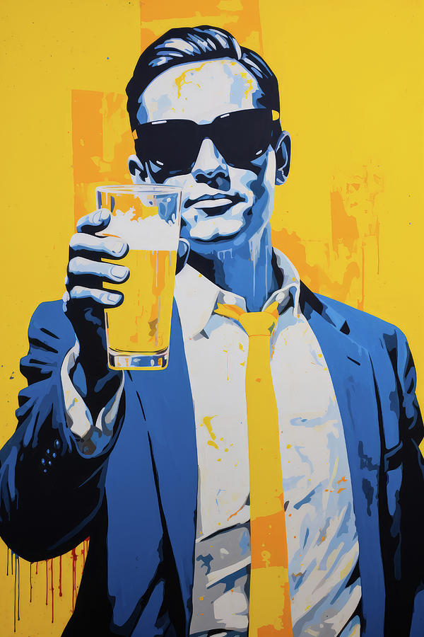 Beer Man 01 Pop Art Digital Art by Matthias Hauser
