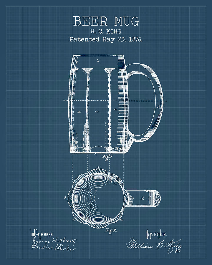 Beer mug blueprints Digital Art by Dennson Creative - Fine Art America