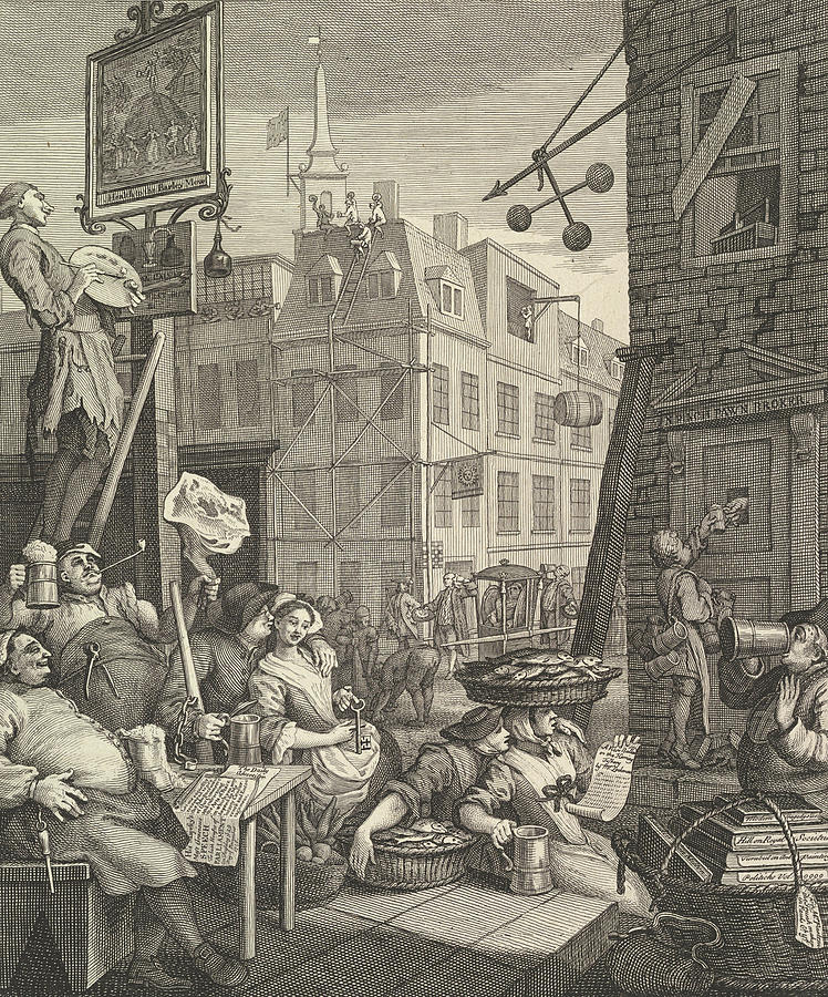 William Hogarth Painting - Beer Street by Long Shot