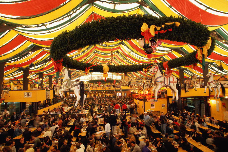 Beer Tent During Octoberfest In Munich, Germany Photograph by Gary Cralle