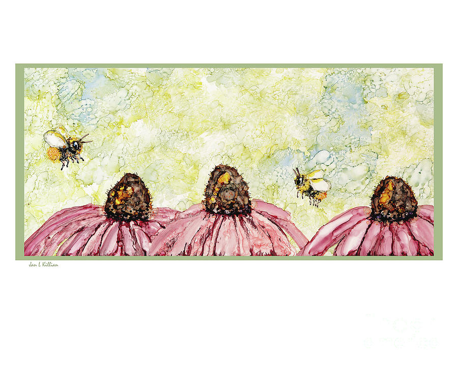 Bees and Cones Painting by Jan Killian
