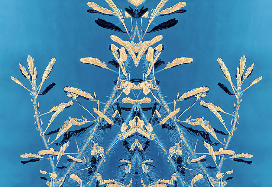 Bees In The Honey Jar Blue Motif Digital Art by Deborah League
