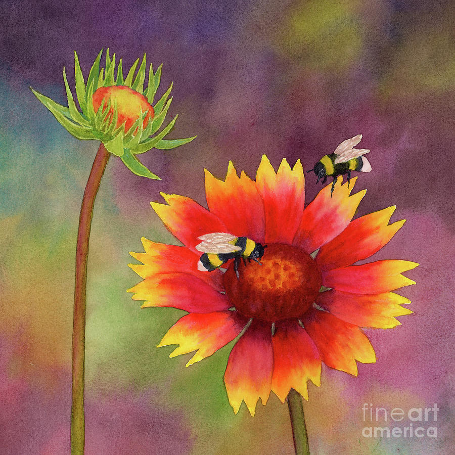 Bees On A Blanket - Indian Blanket Painting