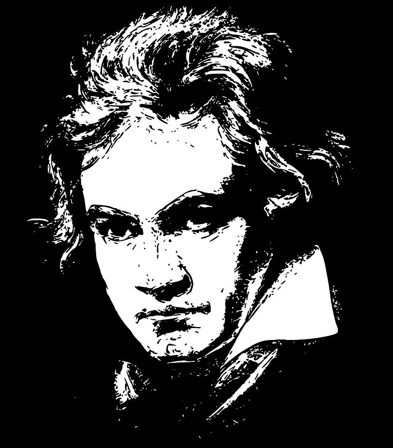 Beethoven, Portrait Black And White. Digital Art by Tom Hill - Fine Art ...