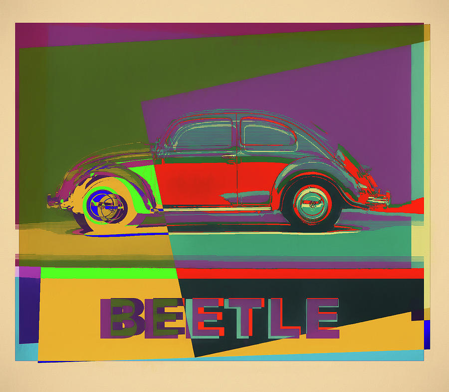 Beetle Car Pop Art Retro Painting by Dan Sproul