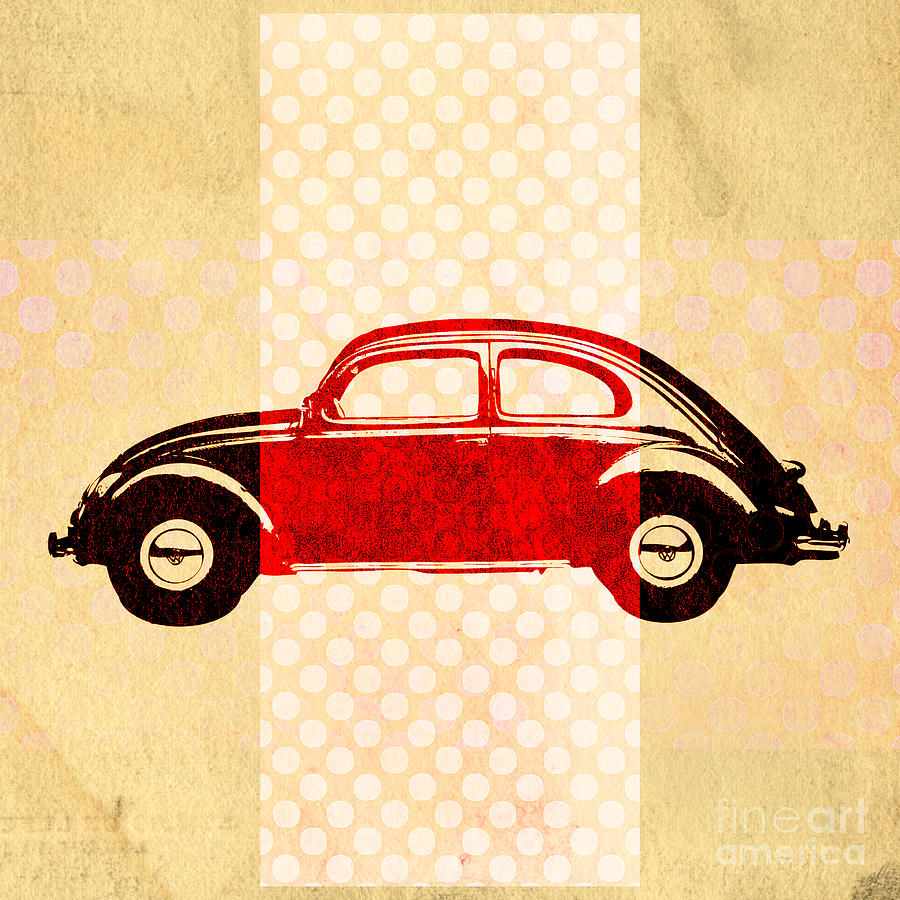 Beetle Polka Dot Pop Art Digital Art by Edward Fielding