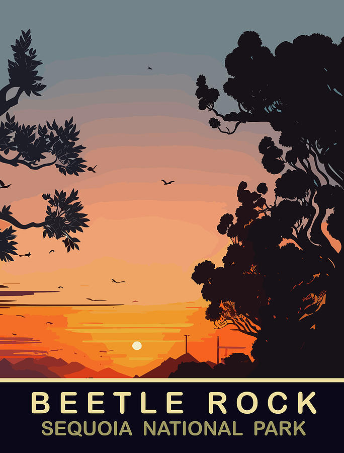 National Parks Digital Art - Beetle Rock, Sequoia National Park by Long Shot