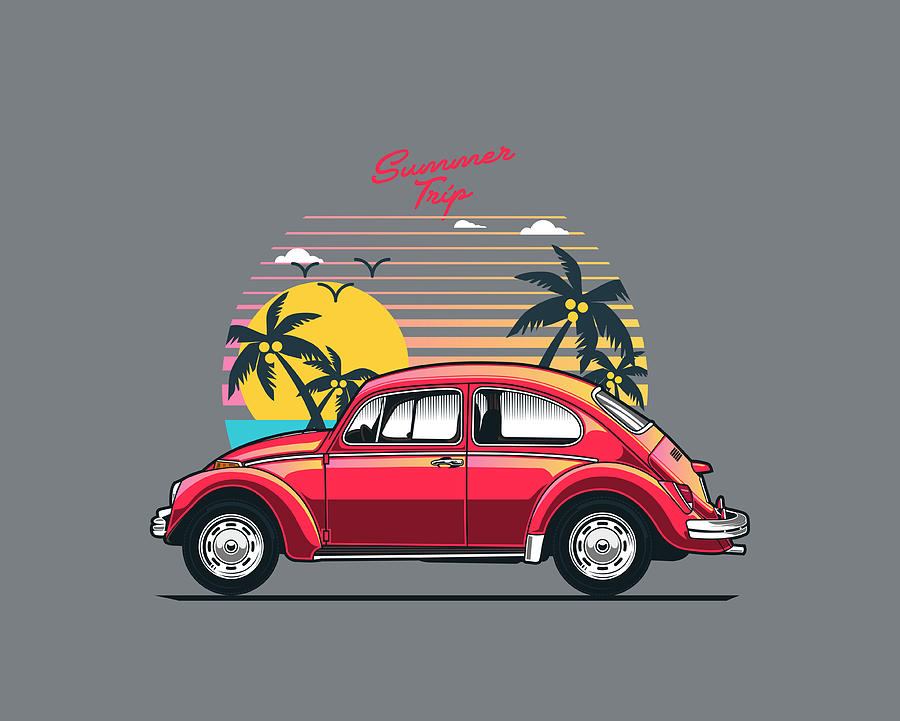 Beetle under Palms Drawing by Topartgallery