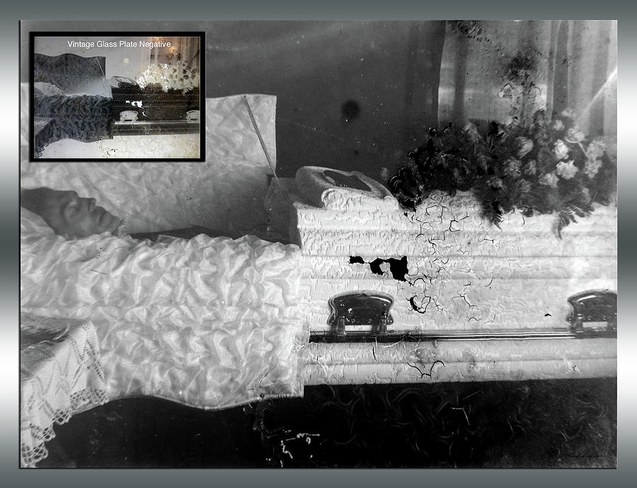 Before and After Casket Vintage Glass Plate Negative Photograph by Thomas Woolworth