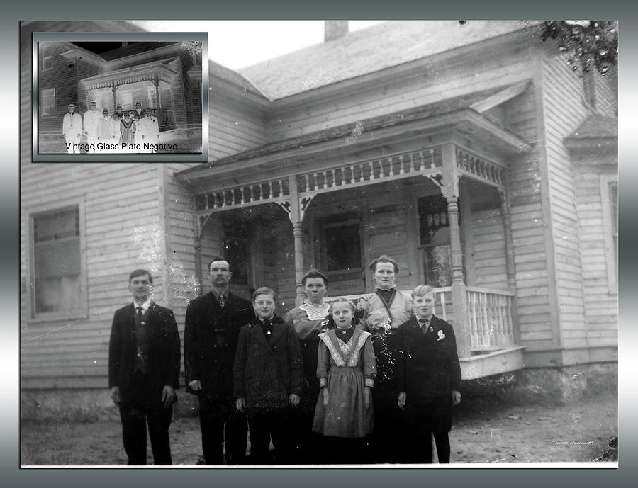 Before and After Family Of Seven Vintage Glass Plate Negative Photograph by Thomas Woolworth