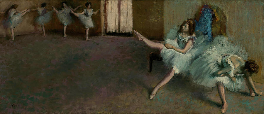 Before the Ballet. Dated 1890/1892. Painting by Edgar Degas