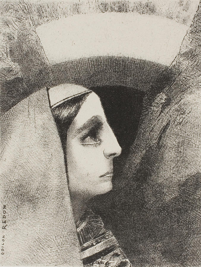 Before the Black Sun of Melancholy Relief by Odilon Redon