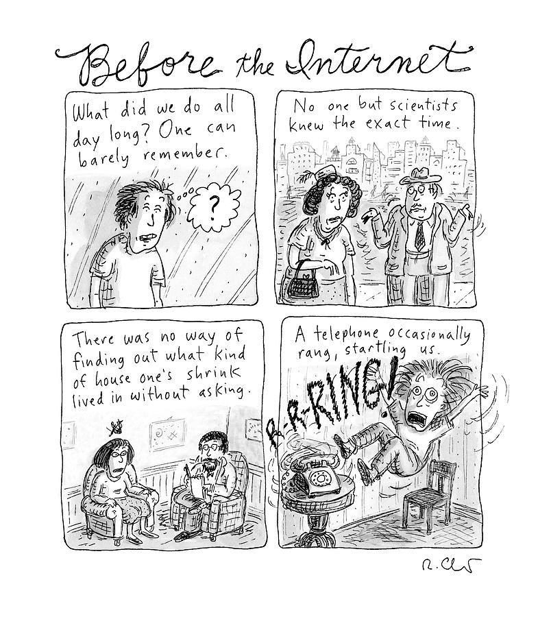 Before The Internet Drawing by Roz Chast