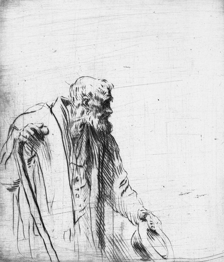 Beggar Drawing by Alphonse Legros - Fine Art America