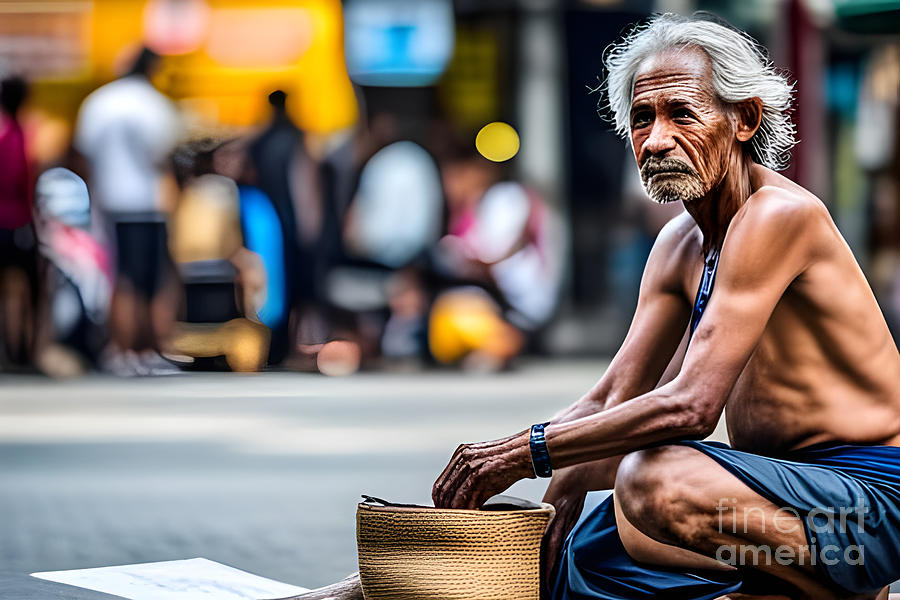 Beggar on the streets of Thailand Photograph by FineArtRoyal Joshua Mimbs