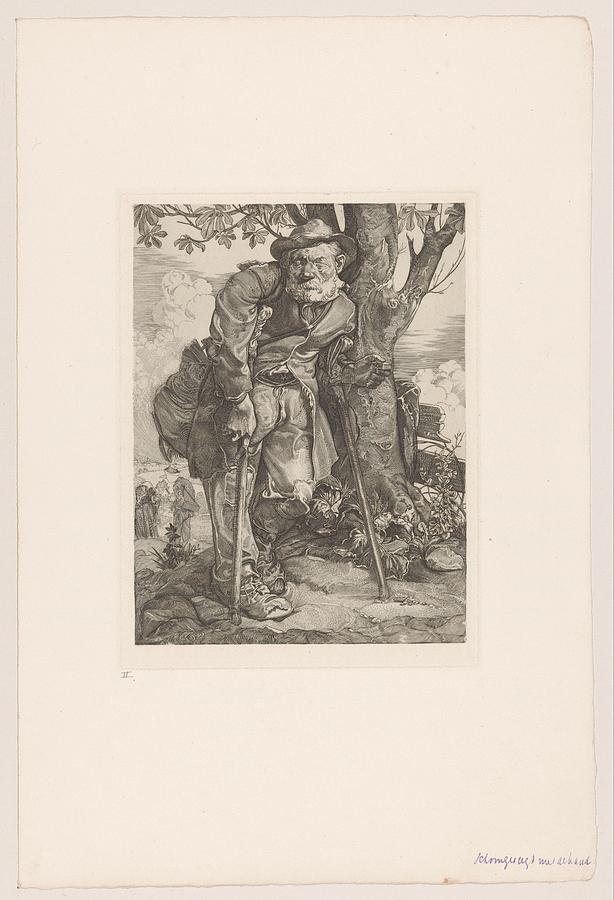 Beggar with Crutches, Johannes Josephus Aarts, 1907 Painting by MotionAge Designs