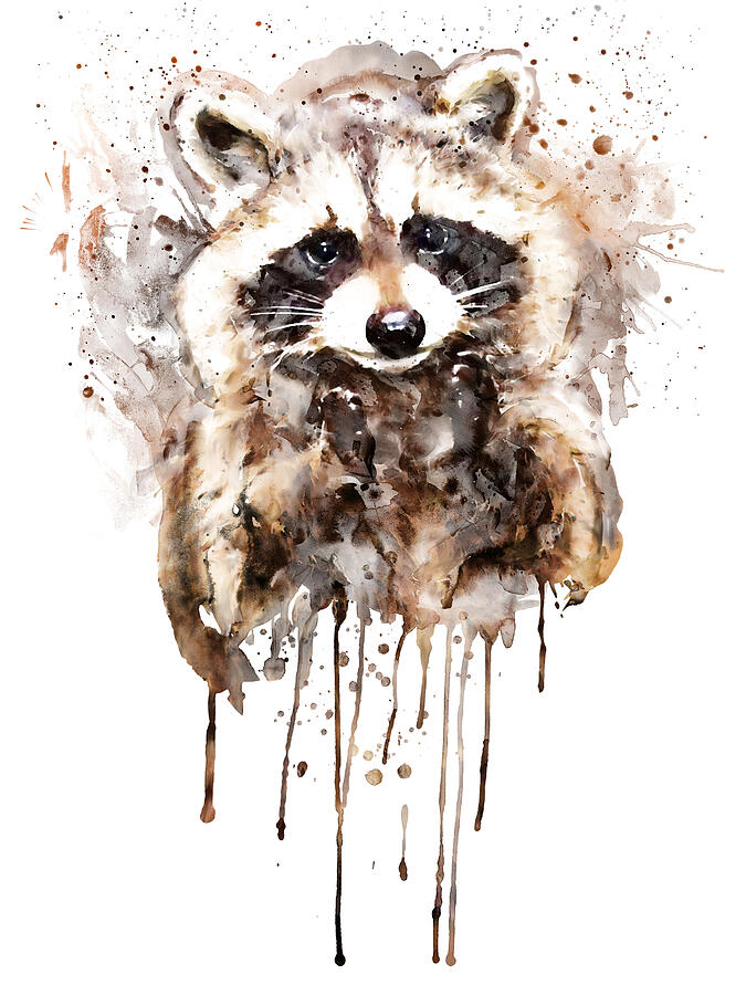 Begging Raccoon Painting by Marian Voicu
