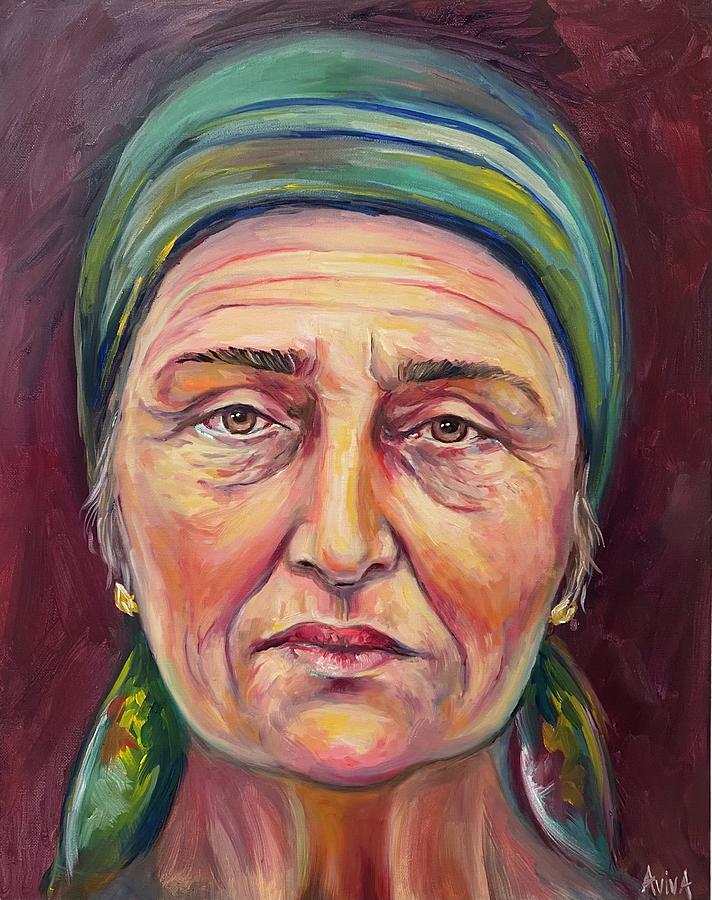 Portrait Painting - Behind her eyes by Aviva Weinberg