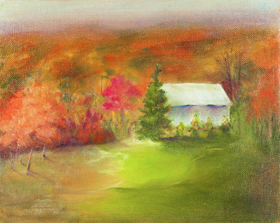 Behind Skyview Lodge Painting by Lee Beuther