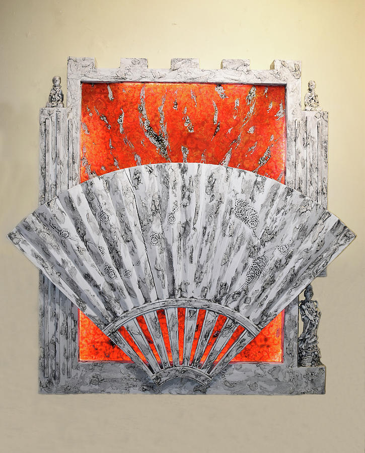 Behind the Fan Mixed Media by Christopher Schranck