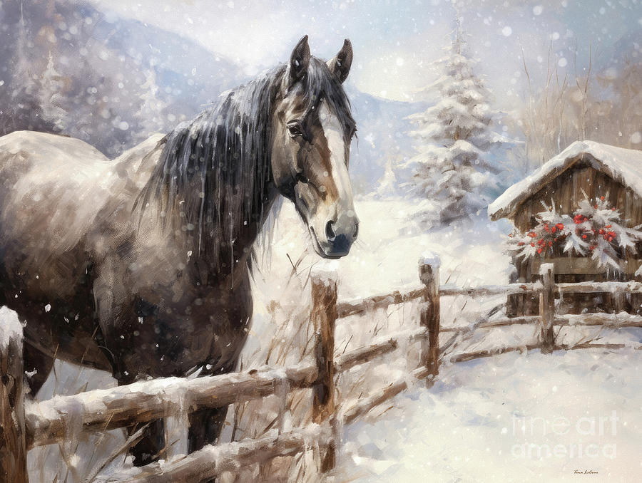 Horse Painting - Behind The Fence by Tina LeCour